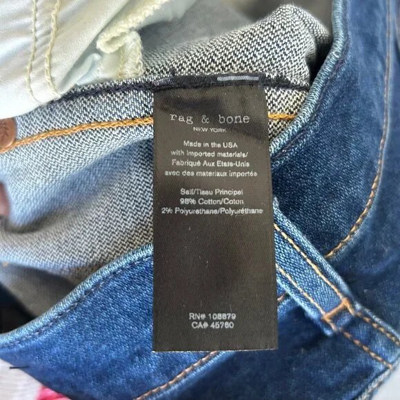 Rag & Bone Vintage Cigarette Jeans Broken Bloo Size 27 - Picture 11 of 14